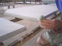 Preparation before glazing - Glazed lava, Lava rock for kitchens and bathrooms