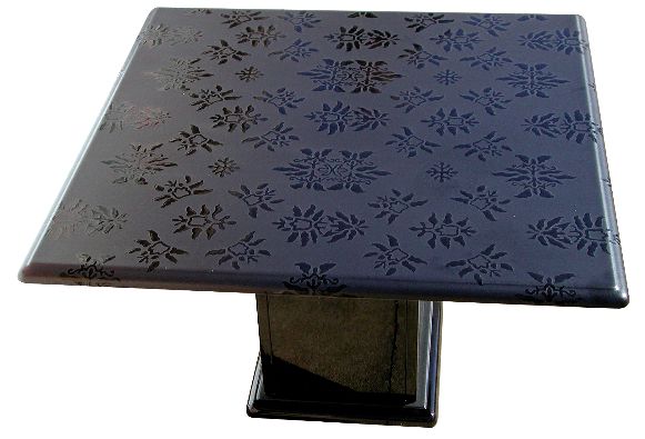 Table Baroque en lave émaillée - Décorée main